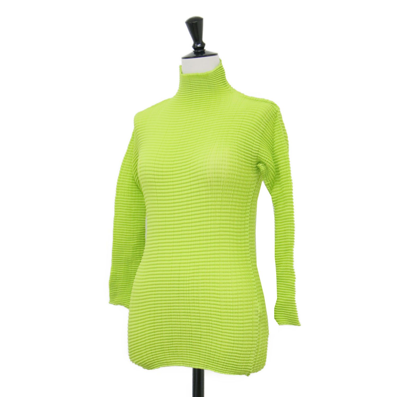 PLEATS PLEASE ハイネック 長袖カットソー 3 ミントグリーン PLEATS PLEASE プリーツプリーズ カットソー ライトグリーン サイズ:3