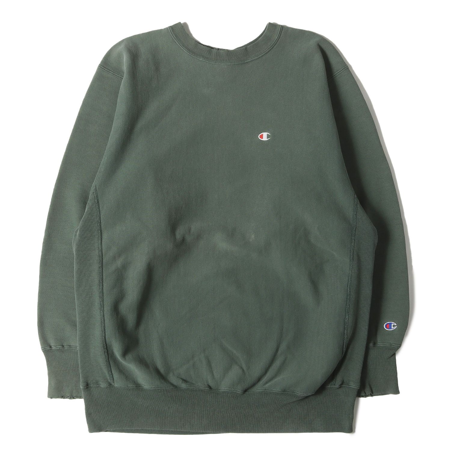 Champion vintage チャンピオン スウェット グリーン サイズ:XXL | USA製 刺繍タグ | 90s 目付き リバースウィーブ スウェットシャツ | 90年代 ヴィンテージ 古着 | トップス トレーナー 【メンズ】【中古】 Champion vintage チャンピオン スウェット グリーン サイズ:XXL | USA