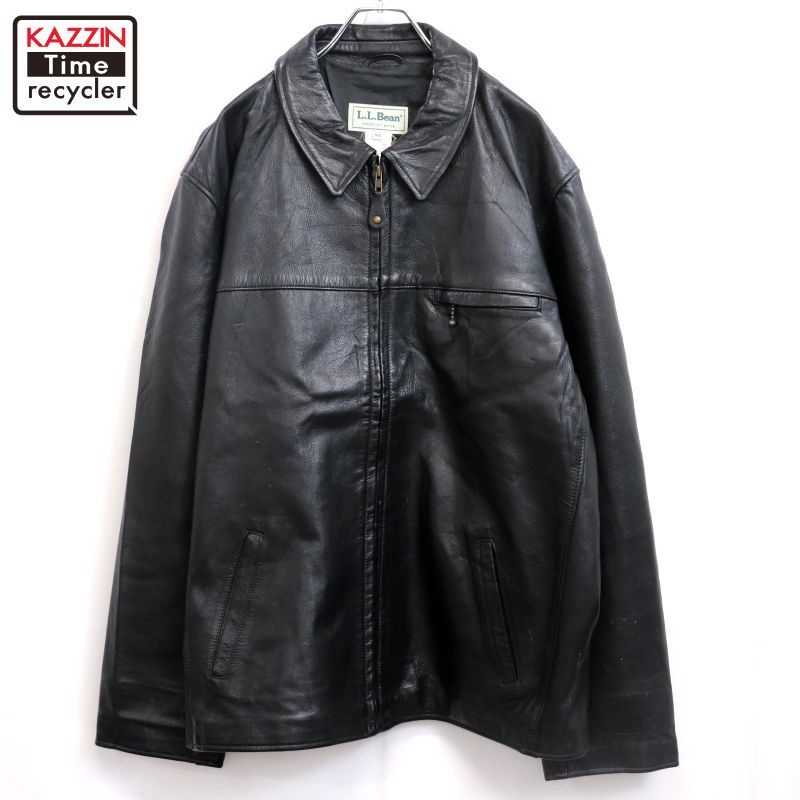80s USA製 vintage L.L.Bean レザージャケット メンズ 表記XLサイズ