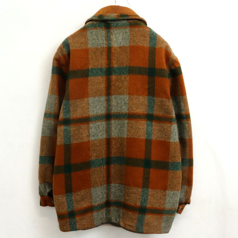70s vintage WOOLRICH チェック柄 襟スウェード 裏地ボア ウール