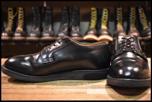7.5D 良品 21年】レッドウィング 101 ポストマン シューズ 黒 ブラック