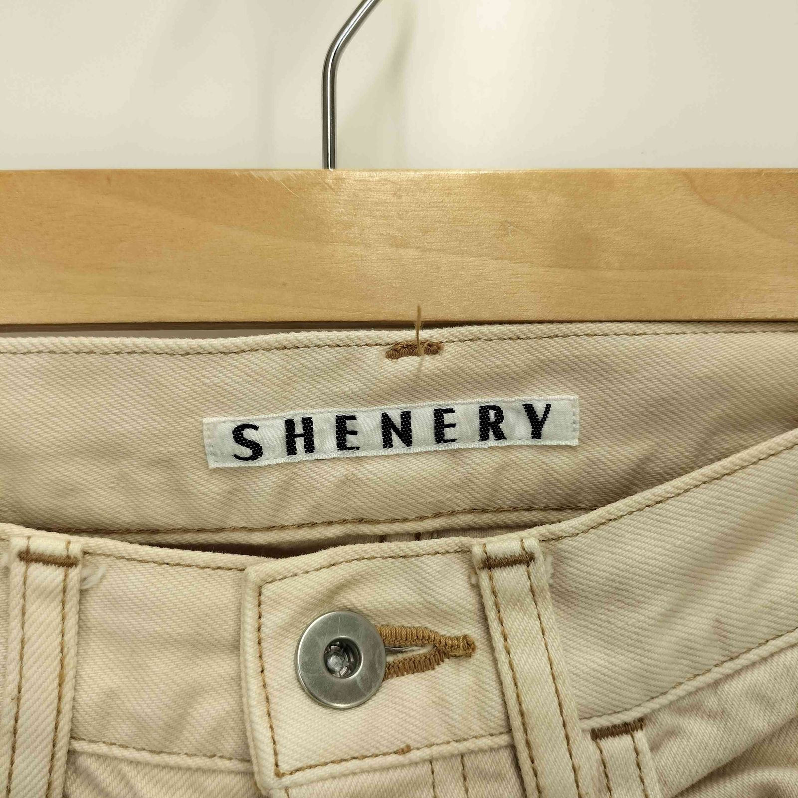 シーナリー SHENERY センタープレス ブーツカット フレア デニム