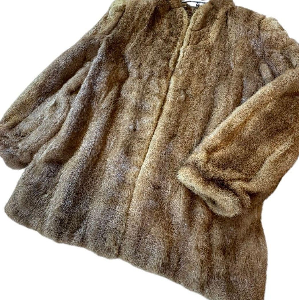 デミバフミンク ファーコート リアルファー 本毛皮 貂 アウター毛色
