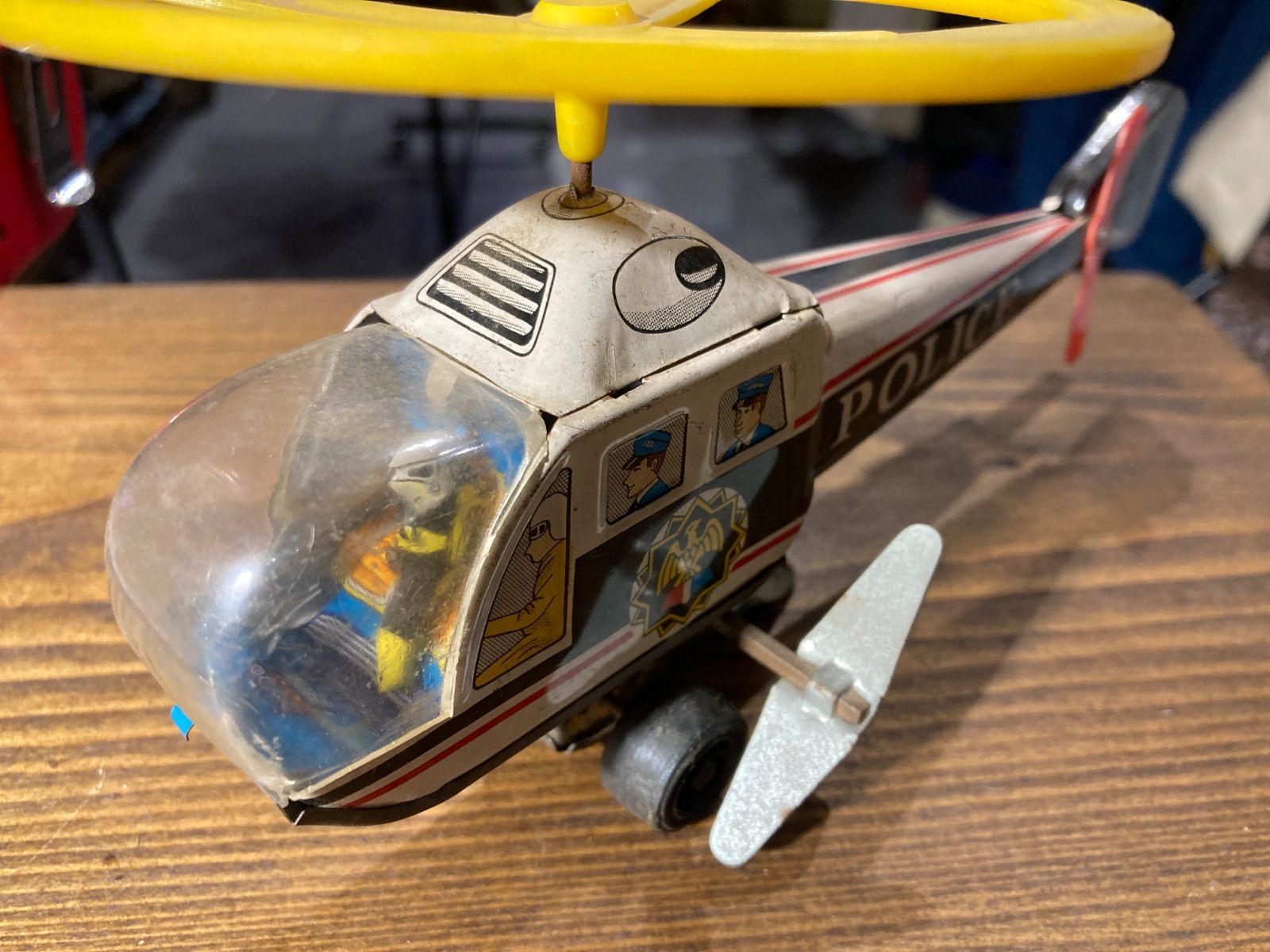 MP097) 市村商会 ブリキ 玩具 ヘリコプター 稼働品 POLICE 警察