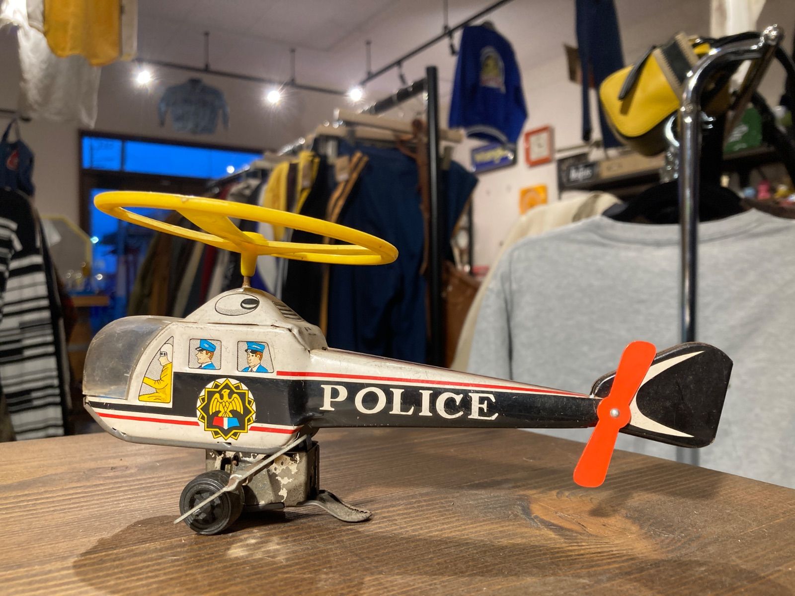 MP097) 市村商会 ブリキ 玩具 ヘリコプター 稼働品 POLICE 警察