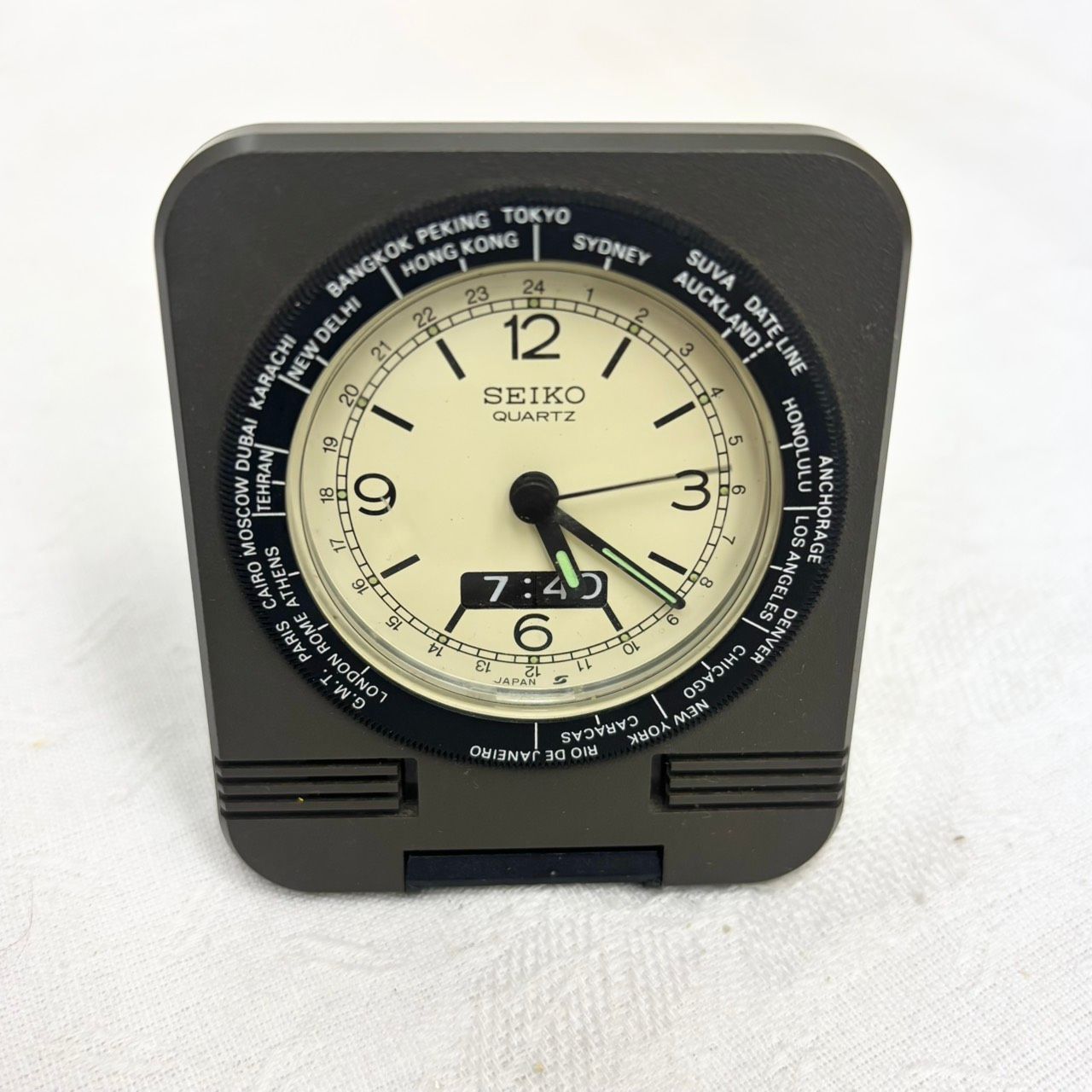 SEIKO ワールドタイム クロック/世界時計 目覚し時計 レートエクス