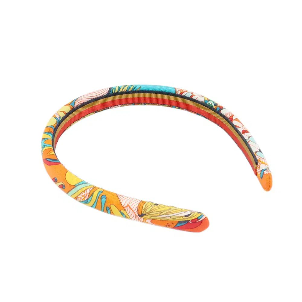 エルメス マルチ COLOR シルク ツイル プリント Elsa ヘアバンド