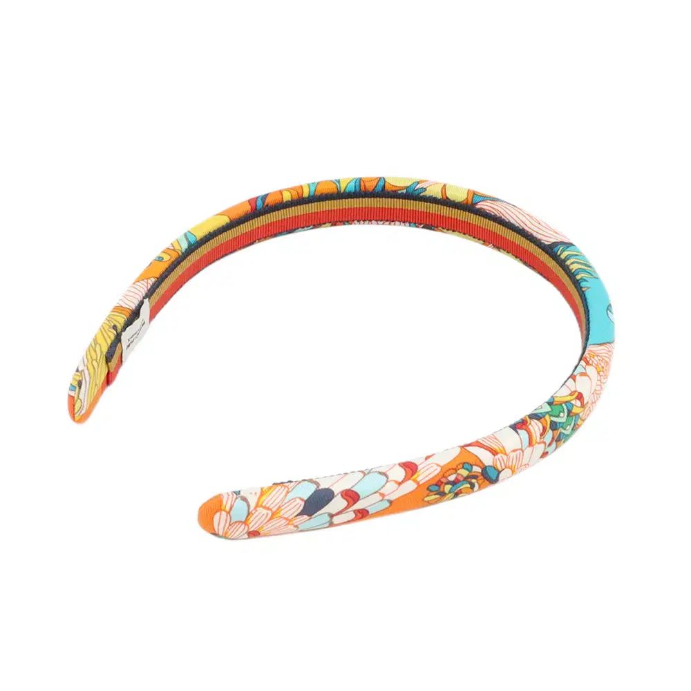 エルメス マルチ COLOR シルク ツイル プリント Elsa ヘアバンド