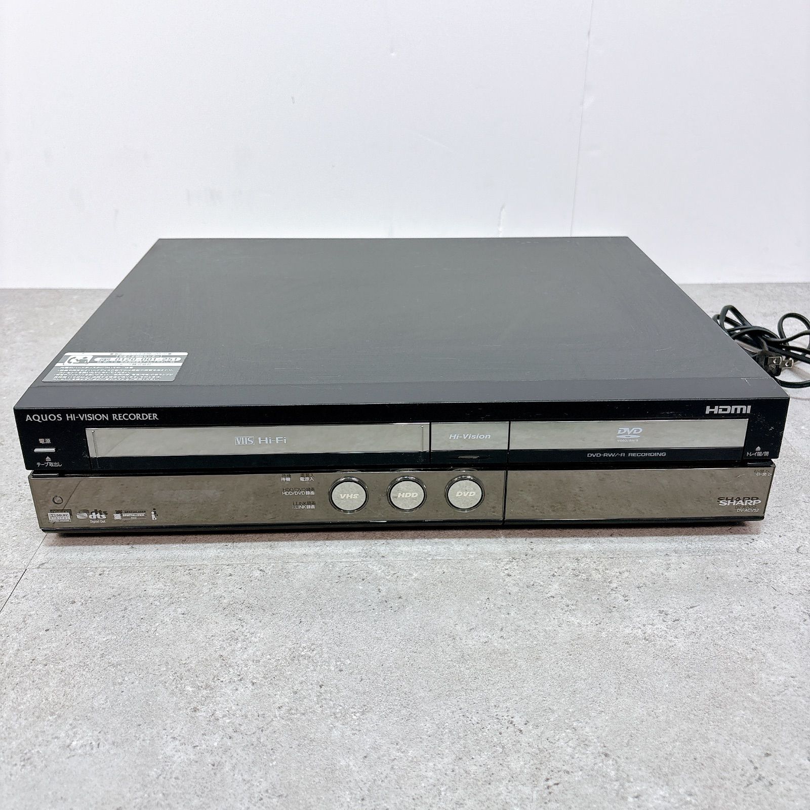 【HDD/DVD/VHS】SHARP AQUOS DV-ACV52 SHARP AQUOS DV-ACV52 HDD DVD VHS レコーダー HDMI VHS Hi-Fi