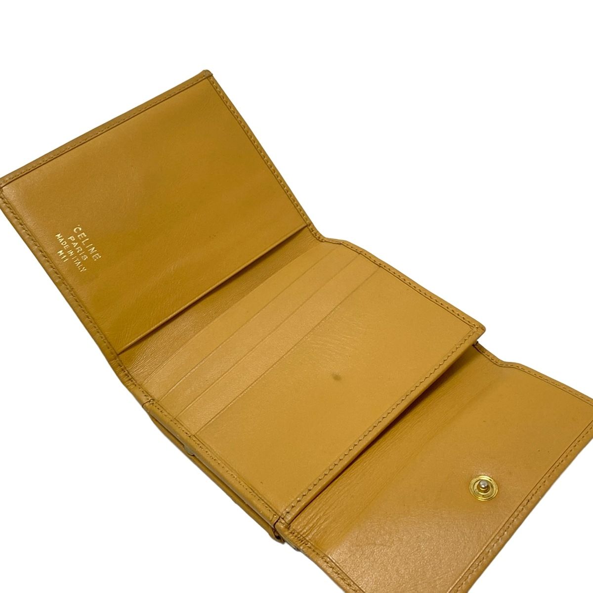 CELINE(セリーヌ) 3つ折り財布 マカダム柄 ダークブラウン×ライト