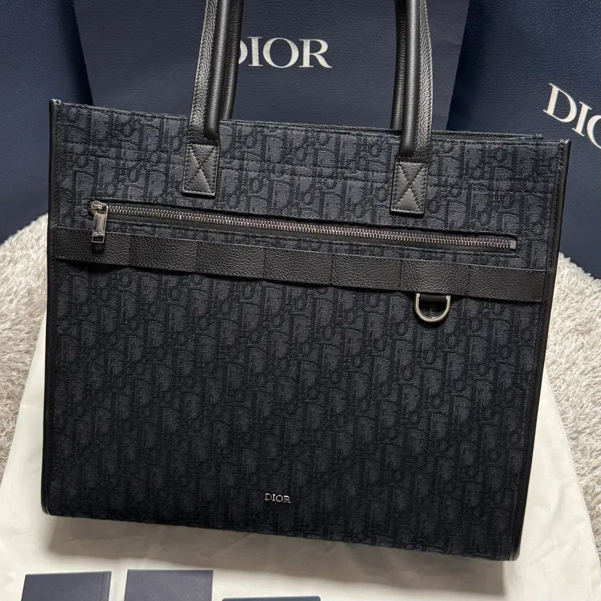 ディオール オブリーク ジャカード サファリ トートバッグ ブラック