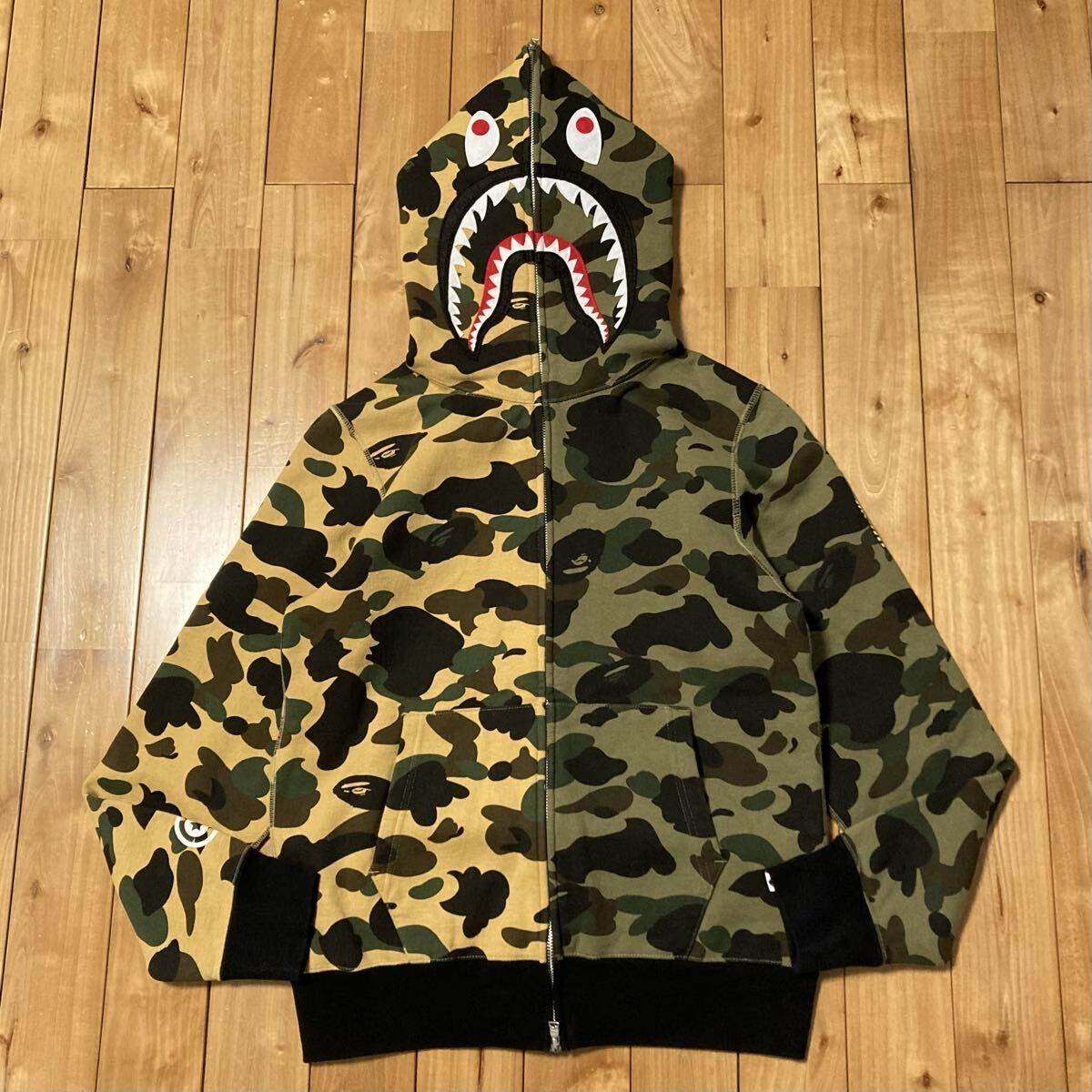 1st camo シャーク パーカー Mサイズ shark full zip hoodie a bathing