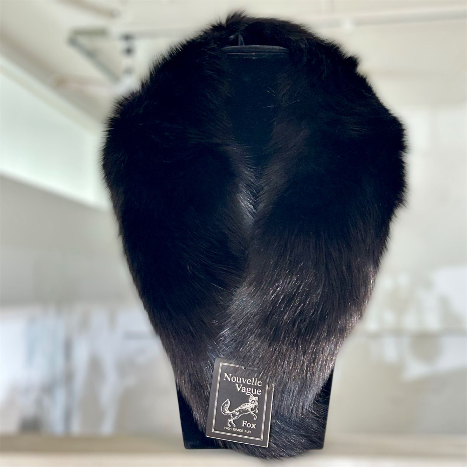 高級✨未使用✨取外可能 SAGA FOX ファー襟 ラムレザージャケット　11 未使用 タグ付】SAGA FOX ブルーフォックス ファーカラー ブラック