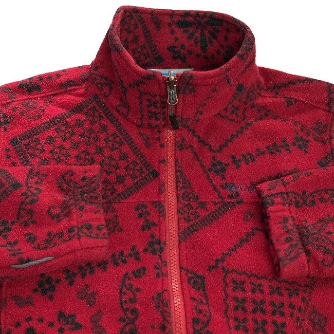 Columbia フリース ジャケット ハイネック フルジップ 総柄 ワン