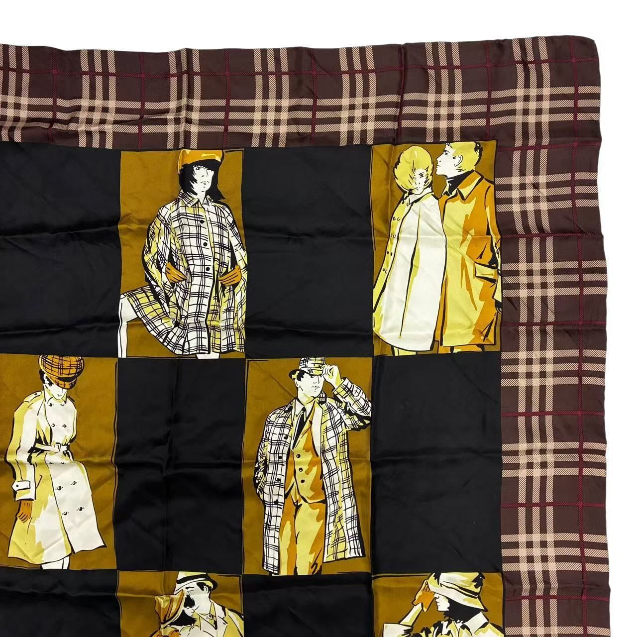 美品 BURBERRY バーバリー スカーフ シルク モダンなヴィンテージ