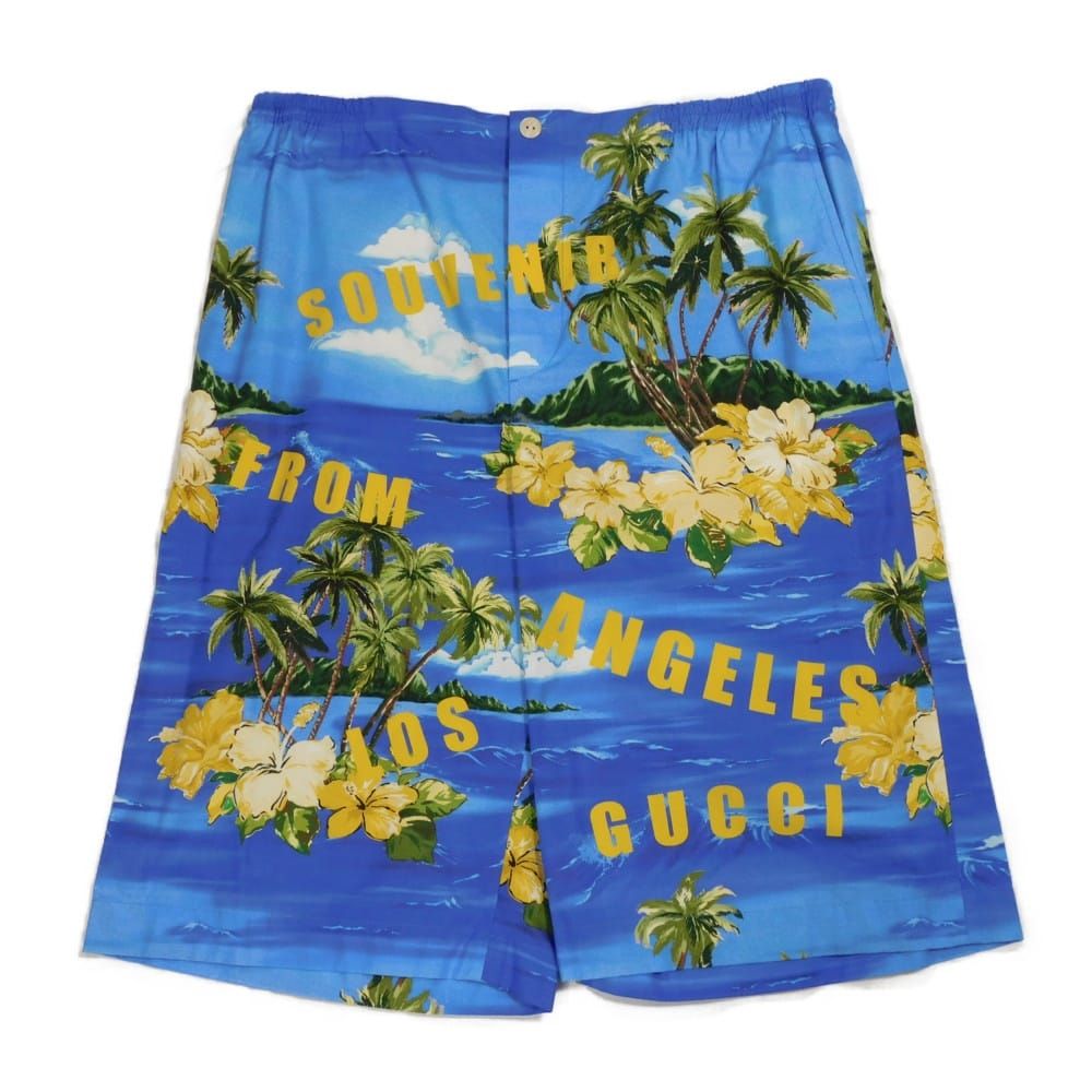 GUCCI グッチ プリント コットン ポプリン ショーツ 48 アロハ