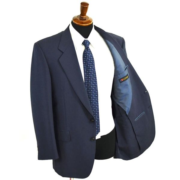 LONNER モヘア混生地 2つボタン シングルスーツ L AB6 ダークネイビー