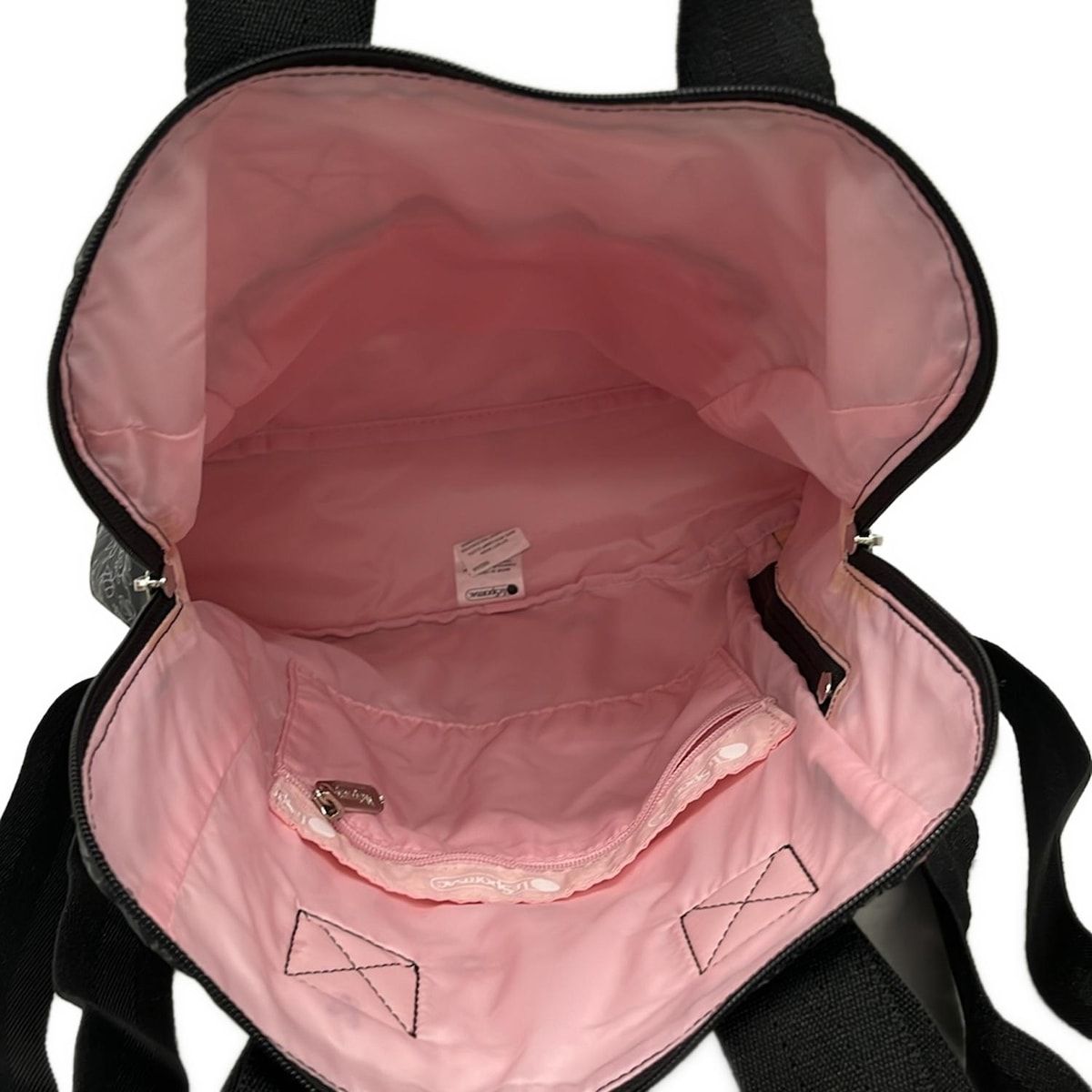 LESPORTSAC(レスポートサック) リュックサック - 黒×グレー×マルチ 花