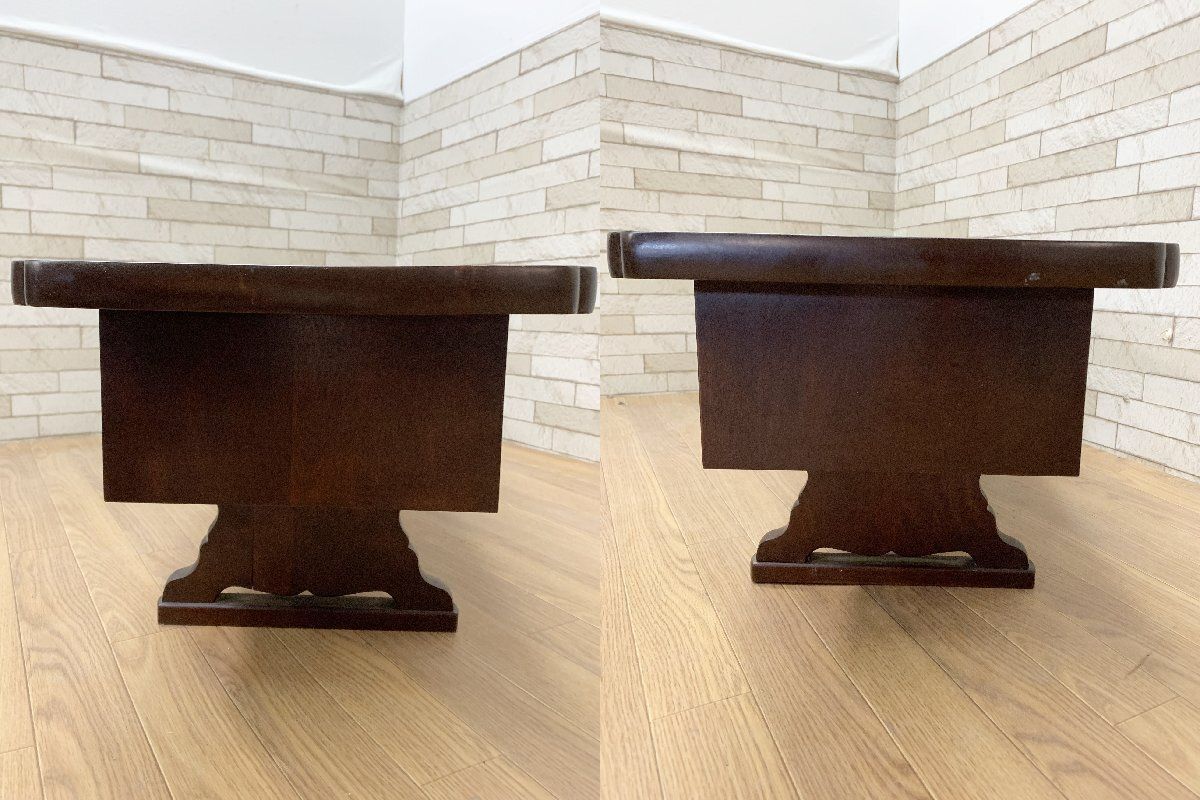 ◇辰巳木工 吉田璋也デザイン 鳥取民芸 両袖 文机 木製 引き出し付き