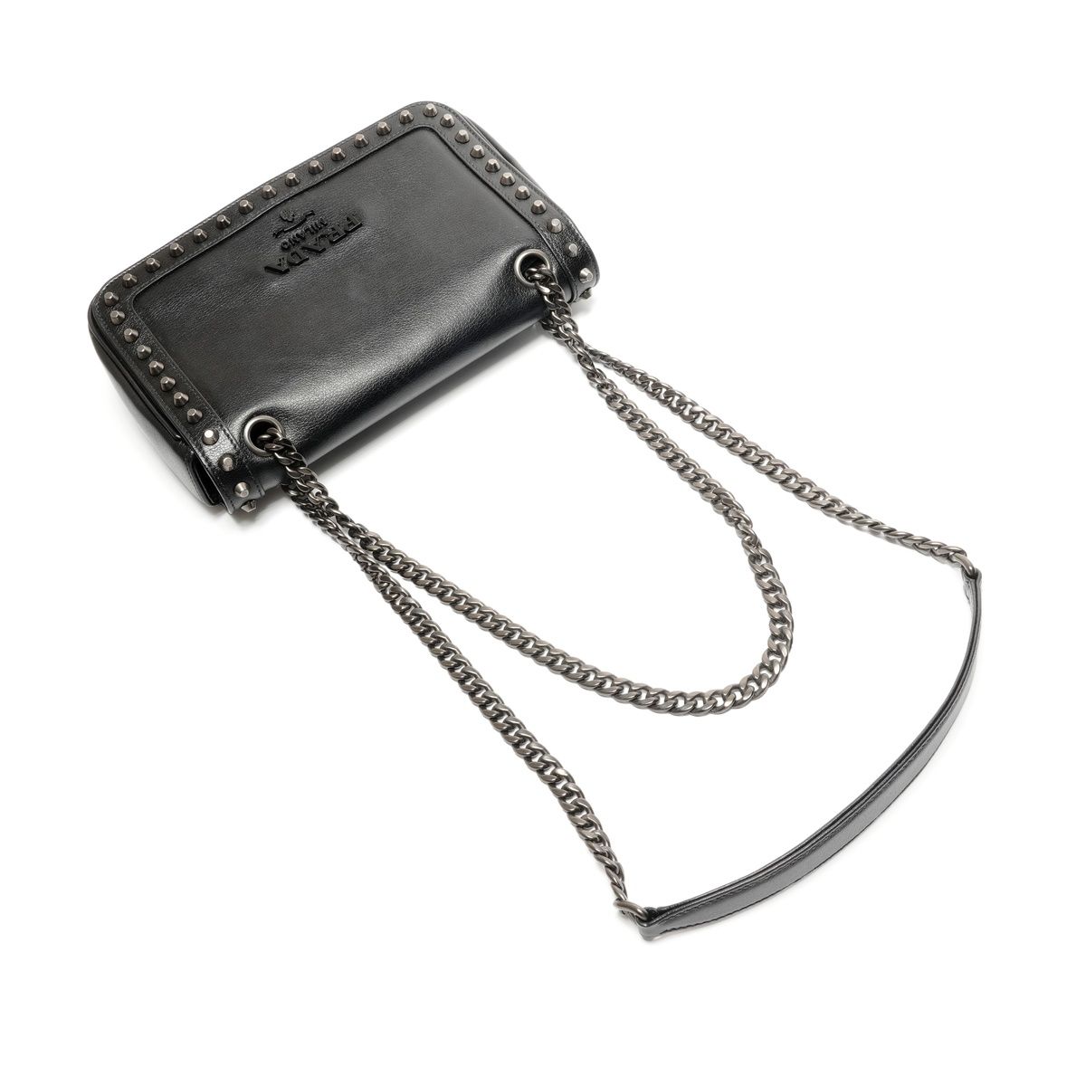 PRADA プラダ ショルダーバッグ スタッズ レザー カメラバッグ 