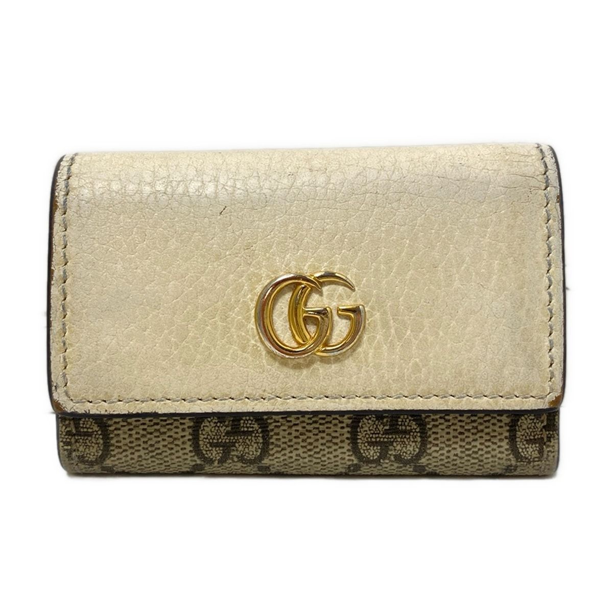 GUCCI(グッチ) キーケース GGマーモント 456118 アイボリー×ベージュ 6