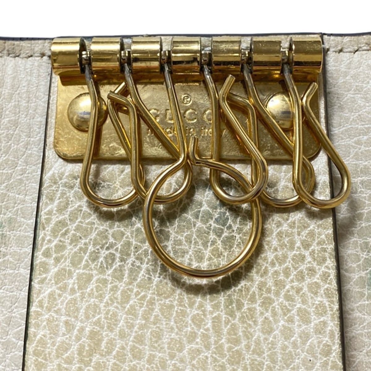 GUCCI(グッチ) キーケース GGマーモント 456118 アイボリー×ベージュ 6