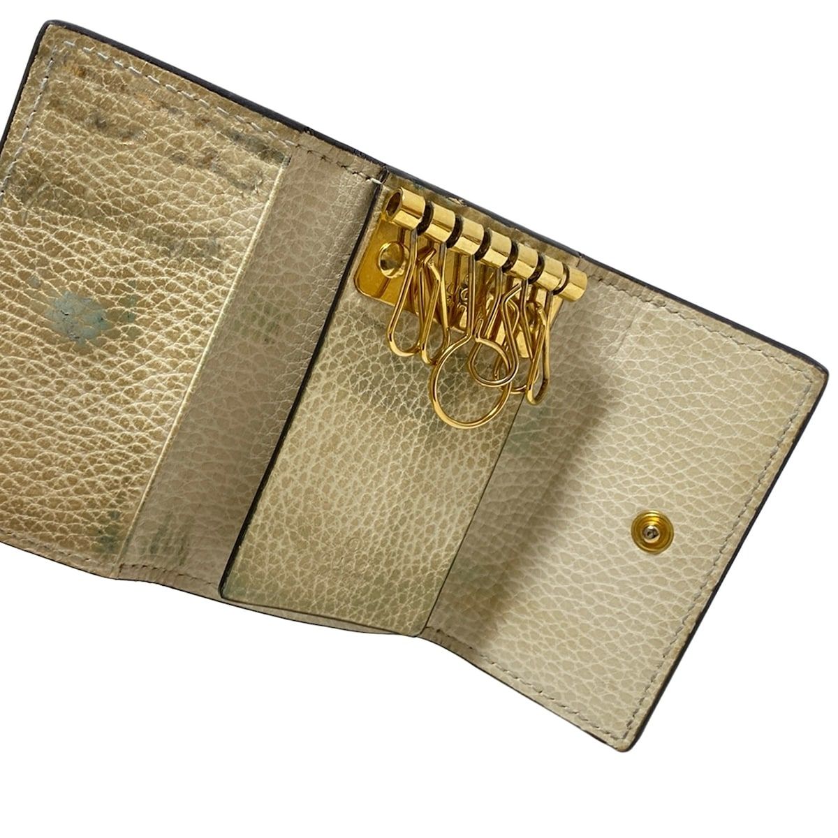 GUCCI(グッチ) キーケース GGマーモント 456118 アイボリー×ベージュ 6