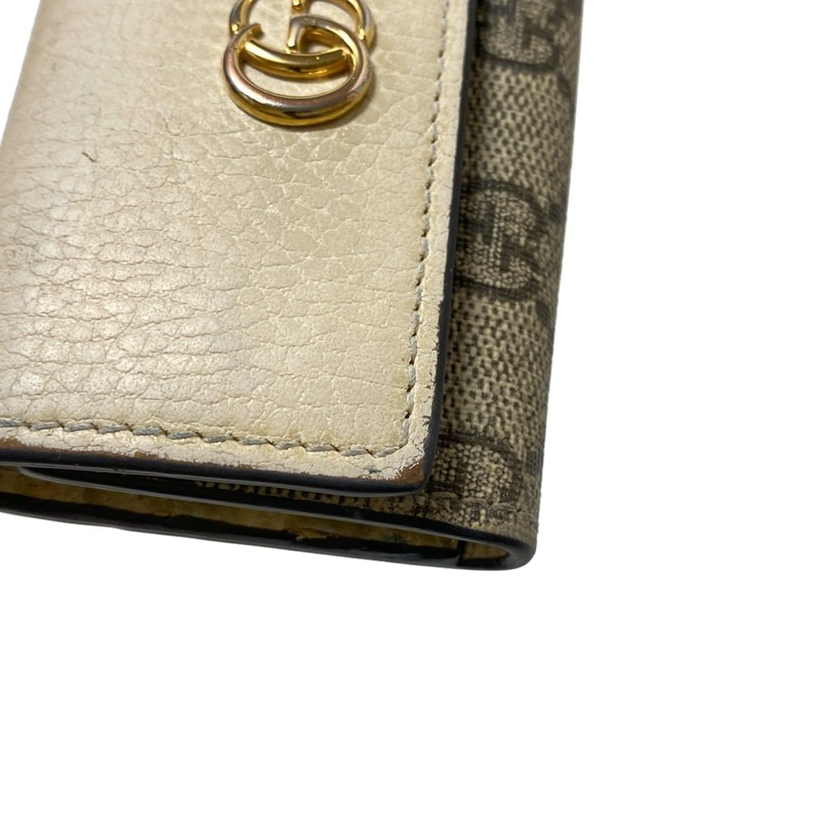 GUCCI(グッチ) キーケース GGマーモント 456118 アイボリー×ベージュ 6