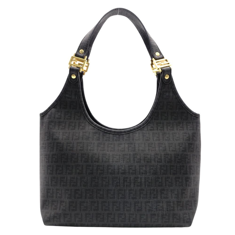 フェンディ FENDI ズッキーノ ショルダーバッグ グレー FFロゴ PVC