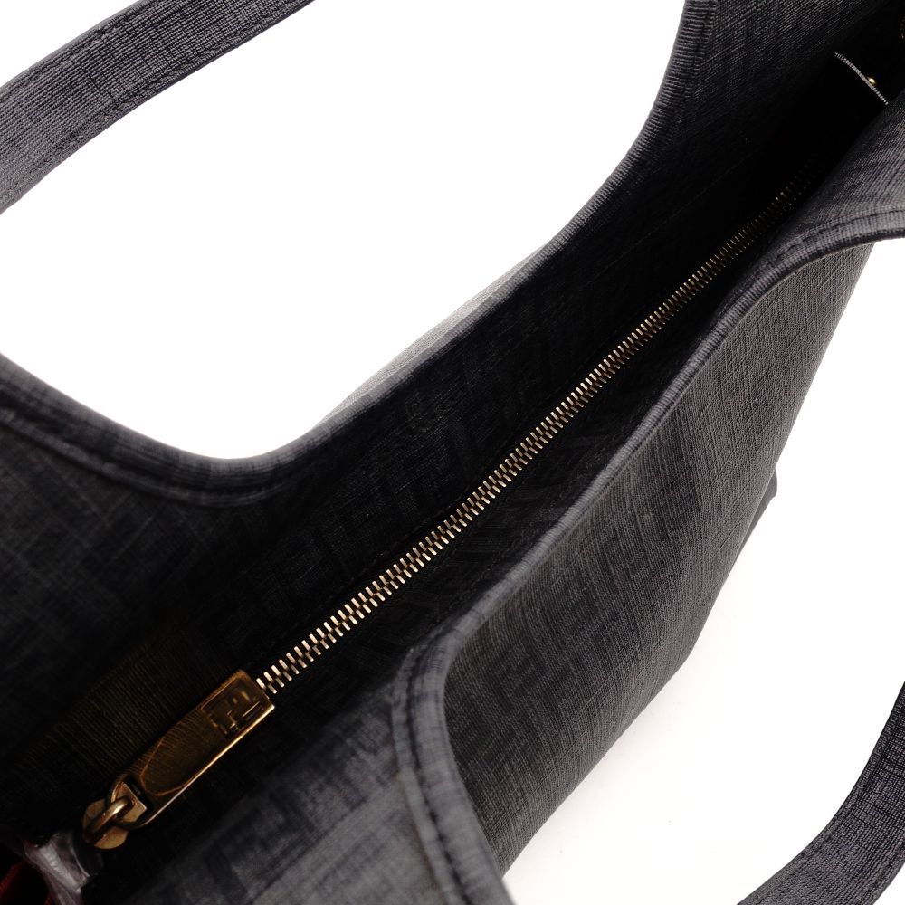 フェンディ FENDI ズッキーノ ショルダーバッグ グレー FFロゴ PVC