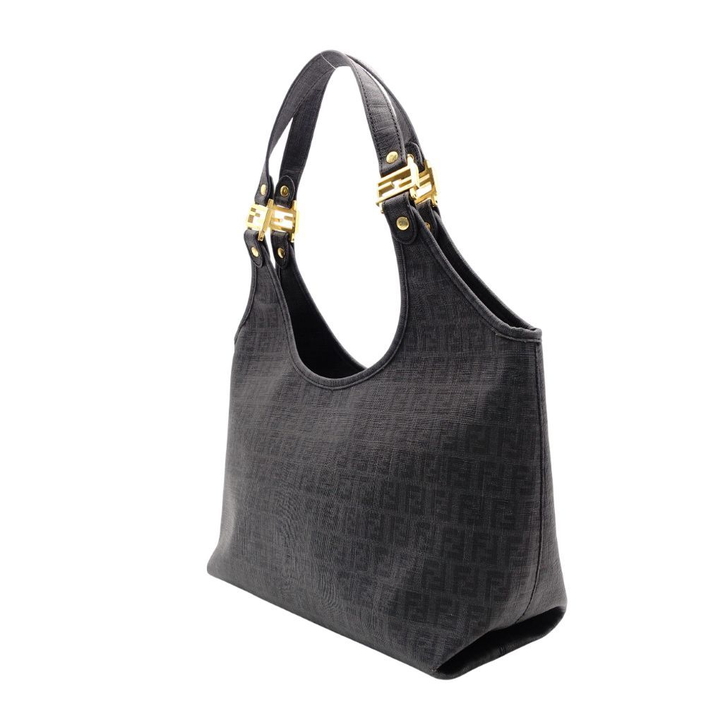 フェンディ FENDI ズッキーノ ショルダーバッグ グレー FFロゴ PVC