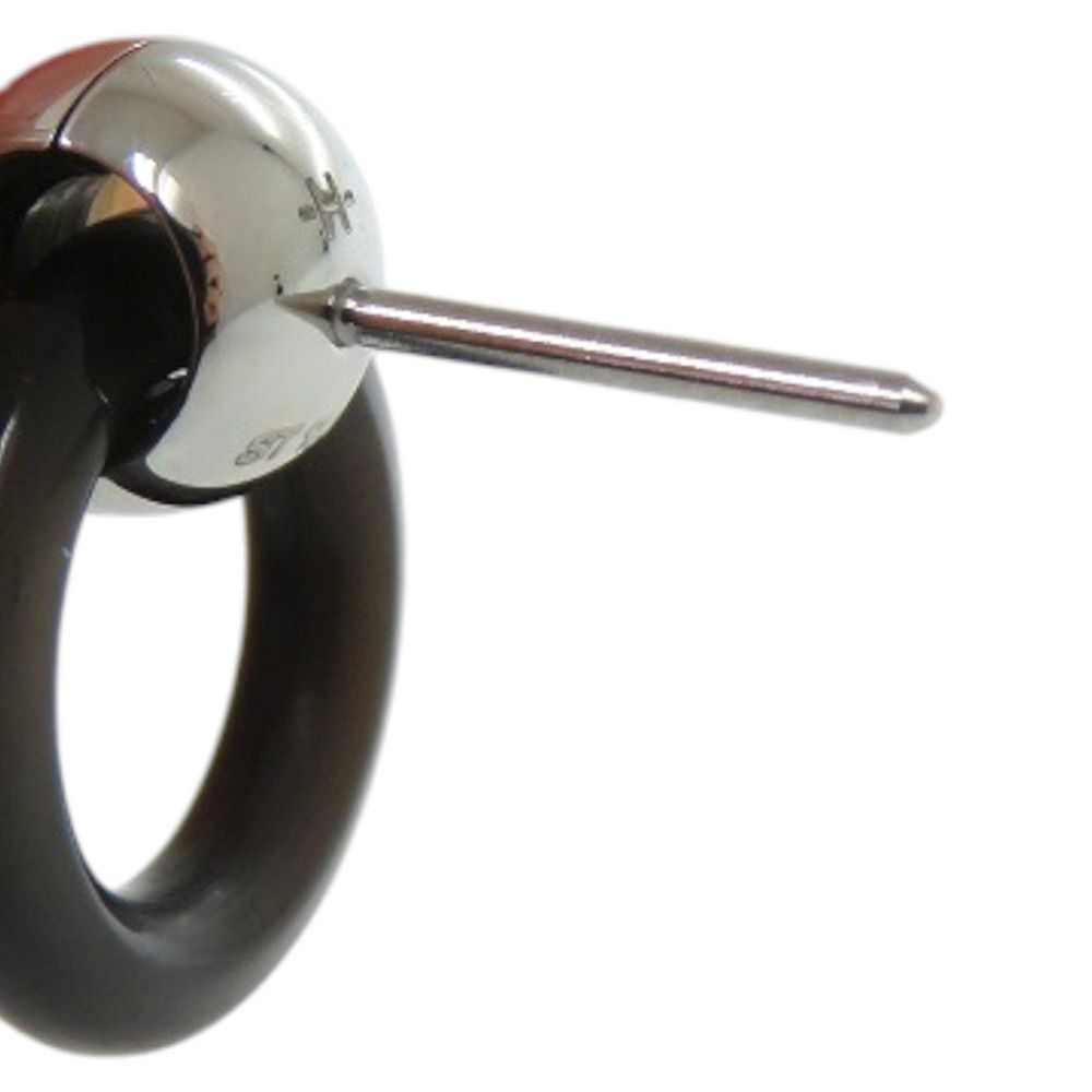 新品同様 エルメス メドールXO メタル ブラック 黒 ピアス 0512 HERMES