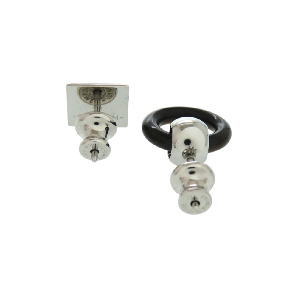 新品同様 エルメス メドールXO メタル ブラック 黒 ピアス 0512 HERMES