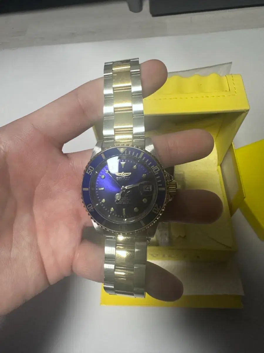  INVICTA ブルー ダイバー オートマティック時計 フルセット カットソー 自動巻き時計 腕時計(アナログ)