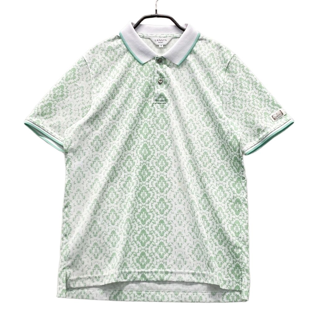 新品 LANVIN SPORT ランバンスポール ポロシャツ半袖38(M) サイズ：38 LANVIN SPORT ランバン スポール 半袖ポロシャツ 総柄
