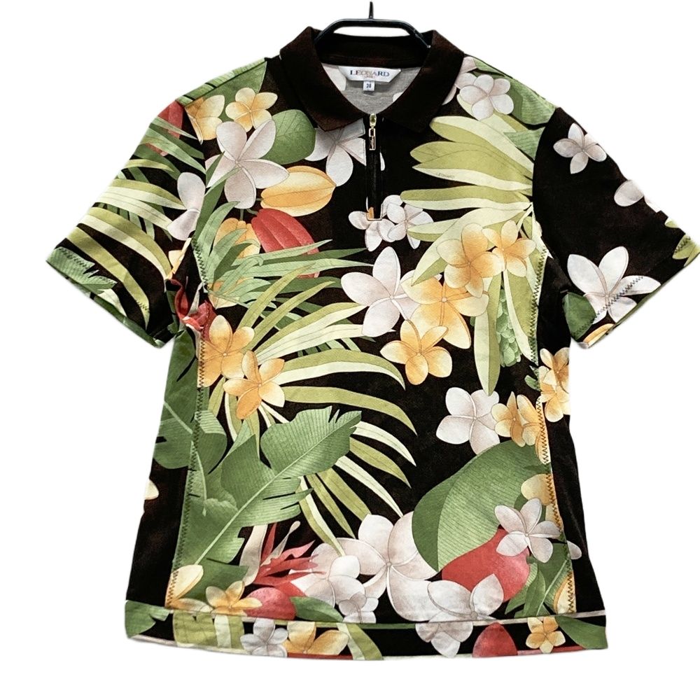 サイズ：38 LEONARD SPORT レオナール スポーツ ハーフジップ 半袖