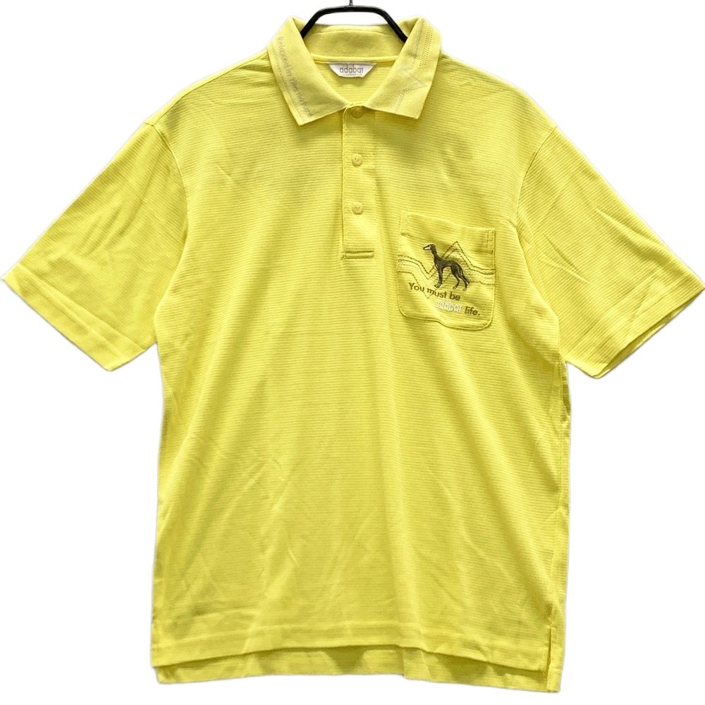 サイズ：48 ADABAT アダバット 半袖ポロシャツ イエロー系