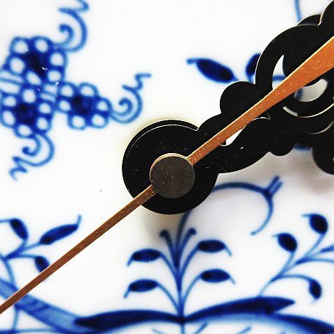 Meissen マイセン ブルーオニオン 壁掛け時計 皿時計 黒針 ハード