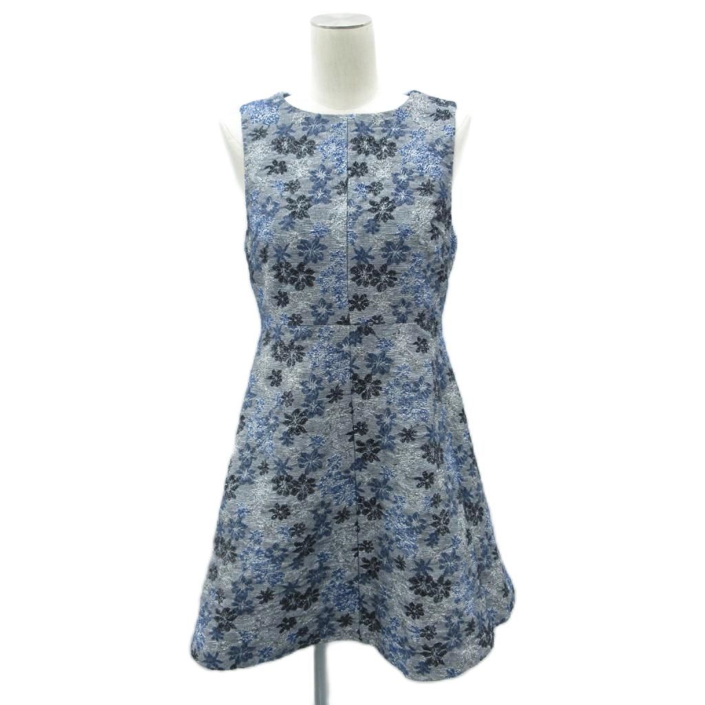 レストローズ L'EST ROSE ワンピース M 紺 ネイビー 花柄 ノースリーブ