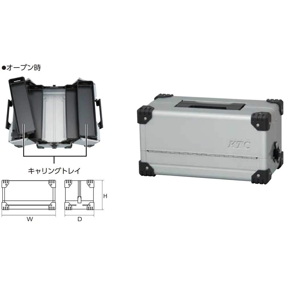 京都機械工具 KTC 両開きメタルケース メタリックシルバー EK-10 A