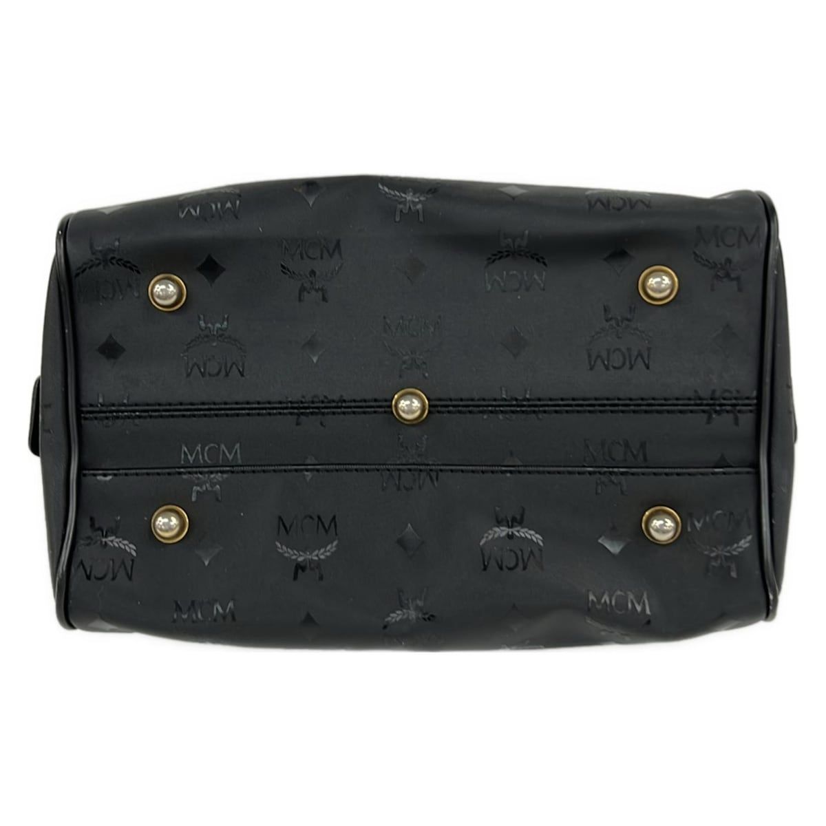 MCM(エムシーエム) ハンドバッグ - 黒 ミニボストン レザー - メルカリ