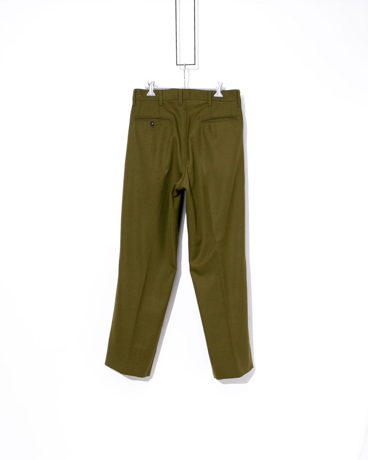 cantate カンタータ Back Satin Garbardine Reverse Pleats Trousers