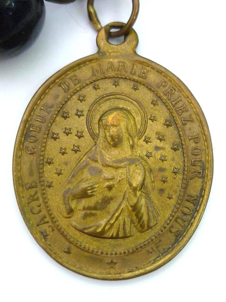 19世紀後半 フランス製 修道会用 ロングロザリオ 死を想え メメント