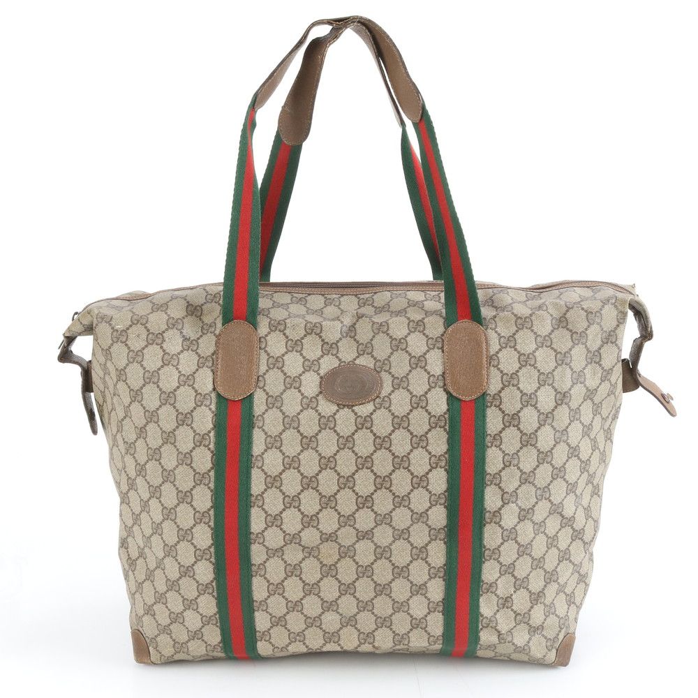 オールドグッチ シェリー ライン GG スプリーム レザー ボストン