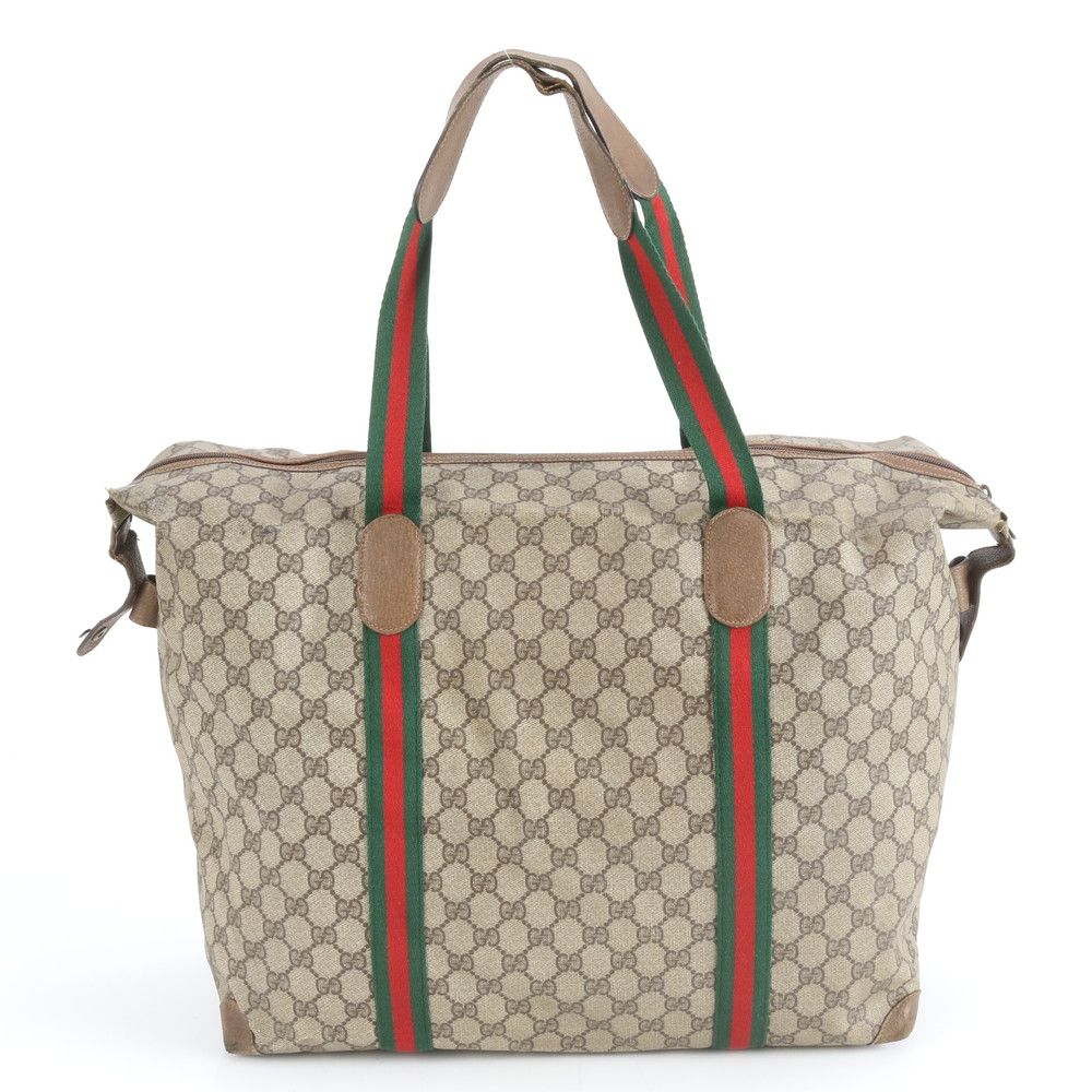 オールドグッチ シェリー ライン GG スプリーム レザー ボストン