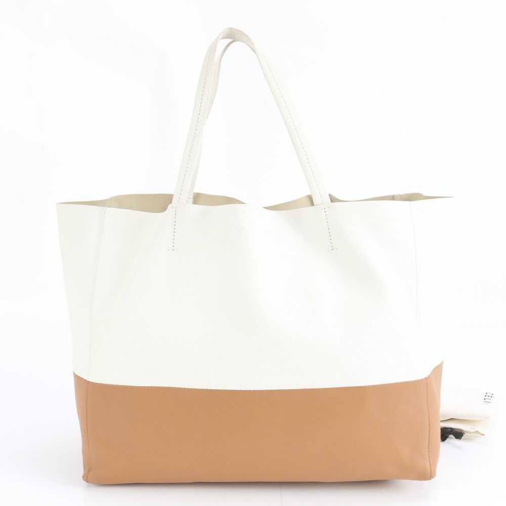 美品 セリーヌ ホリゾンタル カバ レザー トート バッグ 肩掛け