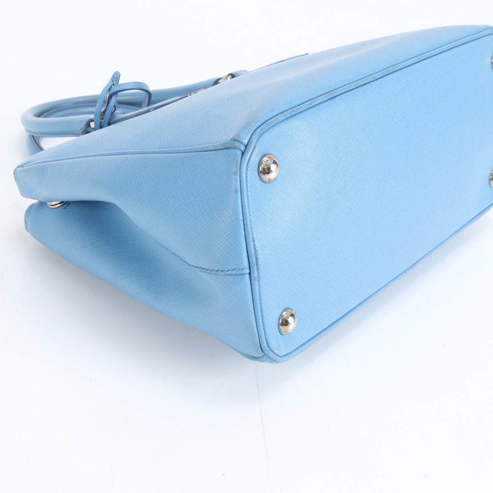 美品 プラダ サフィアーノ レザー ガレリア 三角ロゴ ハンドバッグ