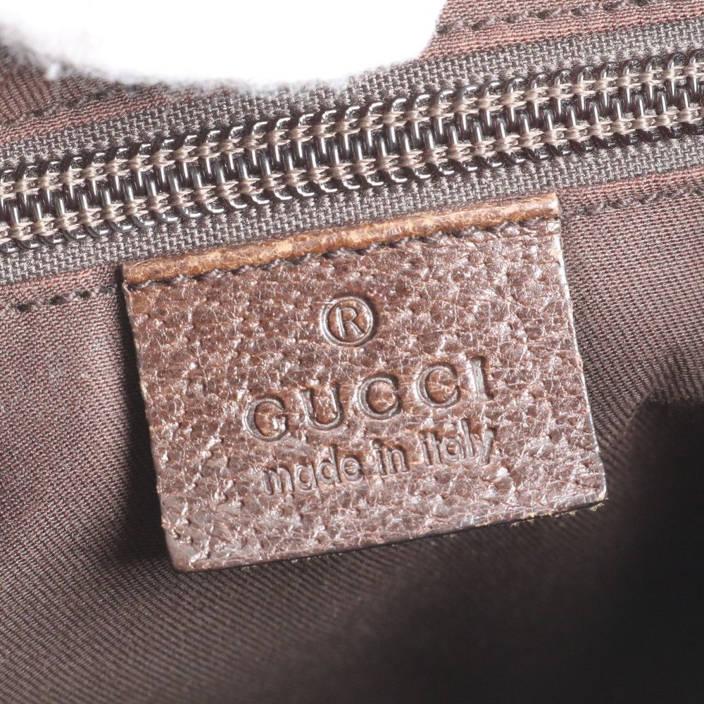 美品 グッチ GG キャンバス 122793 レザー ショルダーバッグ 斜め掛け