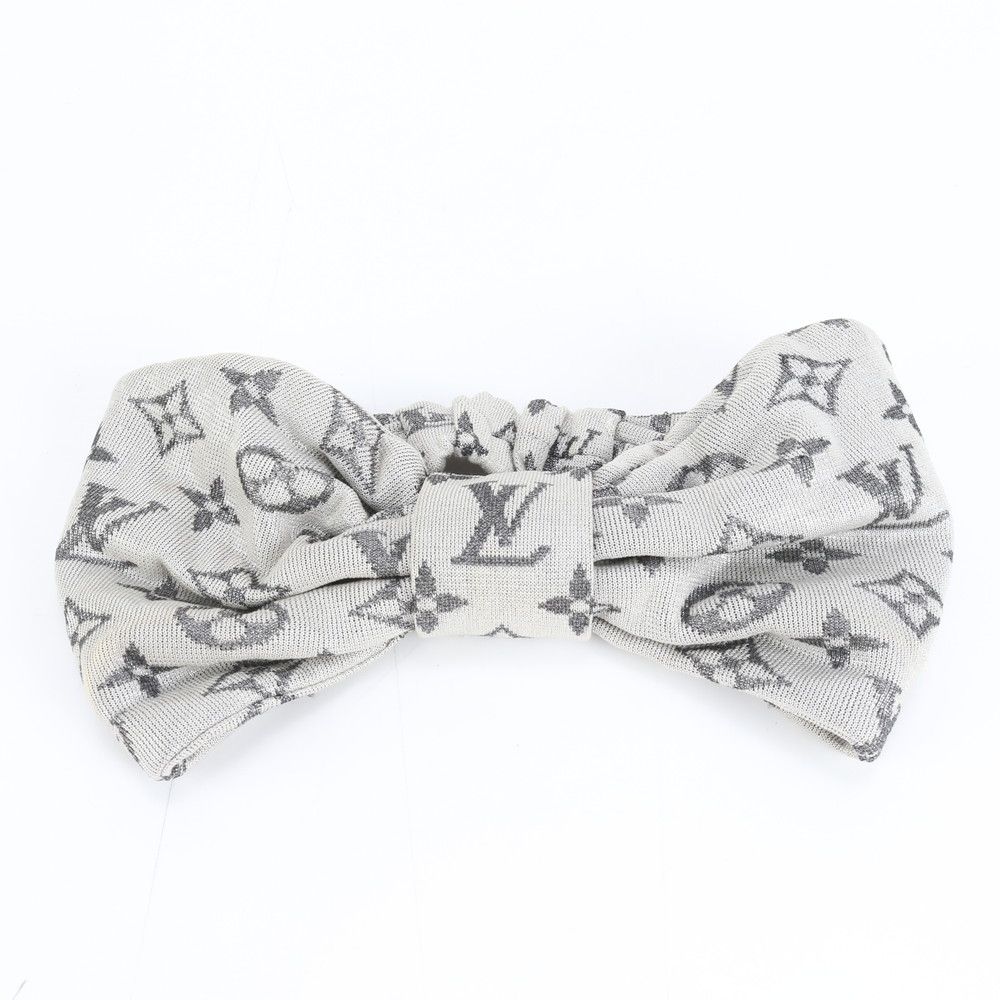 美品 ルイヴィトン モノグラム リボン ヘアバンド ターバン シルク 100