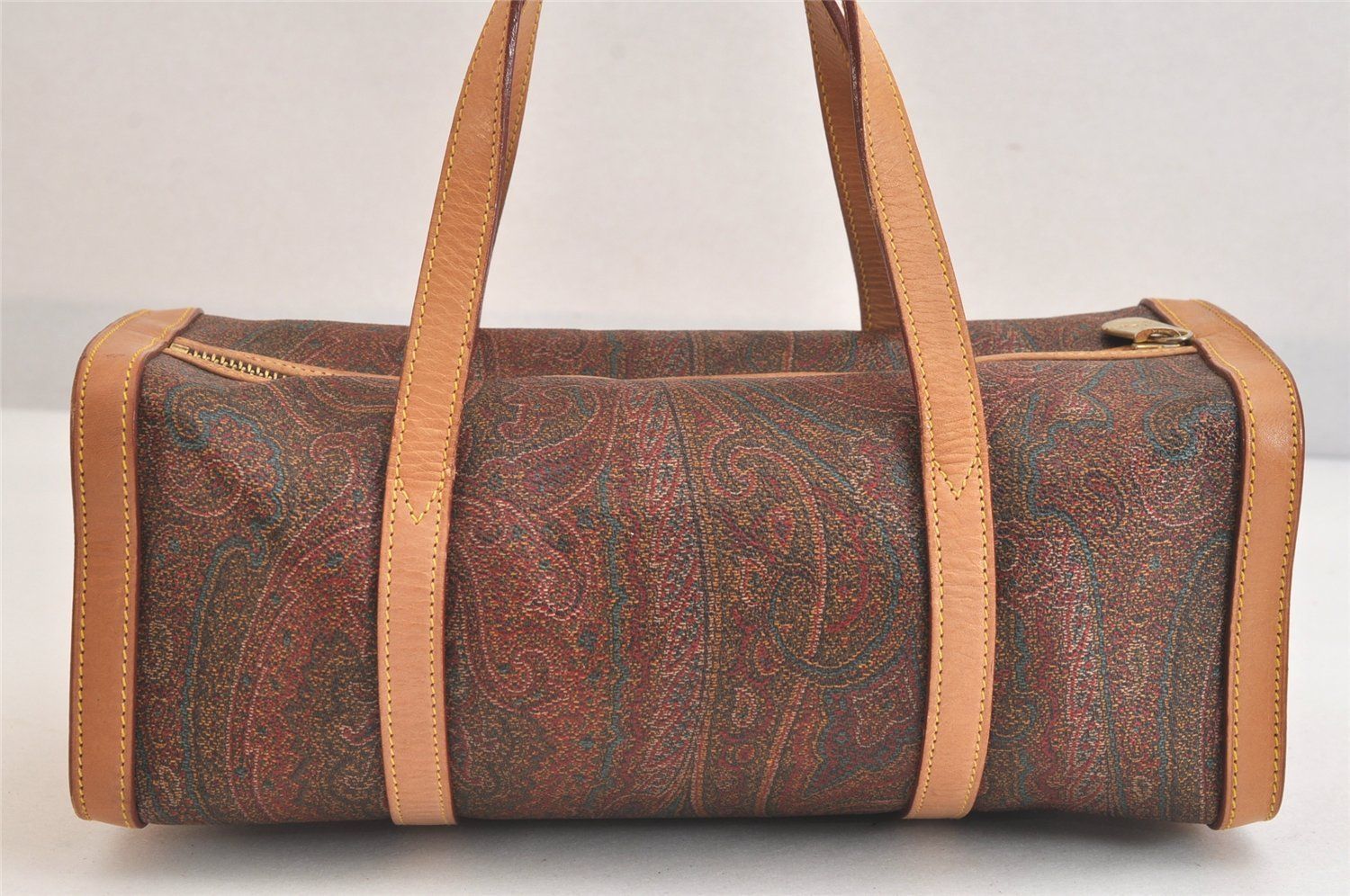 ETRO エトロ ヴィンテージ ピーブイシー レザー ハンドバッグ 財布